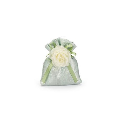 SACCHETTO MINI MARMORIZZATO 9XH11 VERDE SALVIA